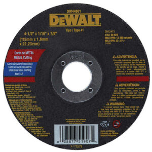 4 1/2IN X 1.6MM X 7/8IN FCW METAL CUT